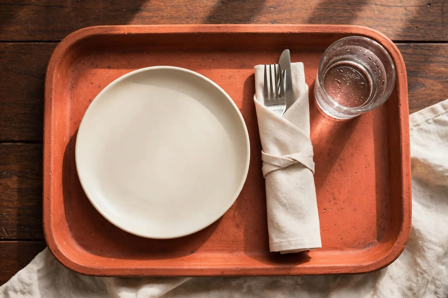 A tray set for lunch